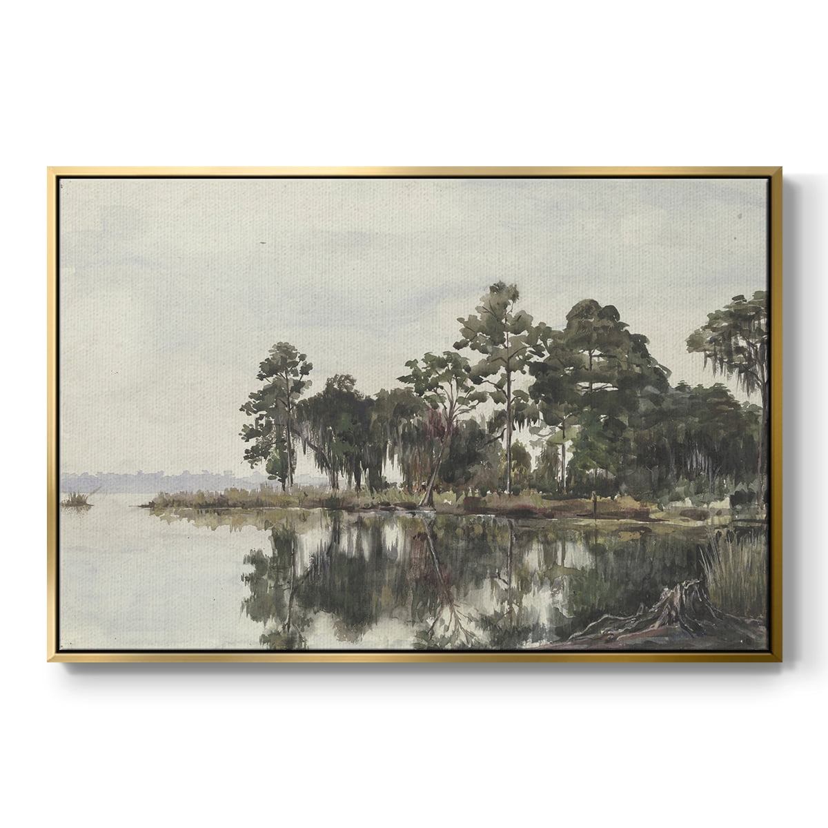 Vintage Landscape-XL By Wexford Home Framed in Gold Wood Gallery Wrapped Canvas 27 in. x 41 in.