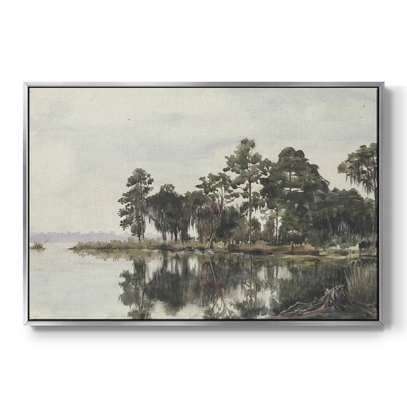 Vintage Landscape-XL By Wexford Home Framed in Silver Wood Gallery Wrapped Canvas 25 in. x 37 in.
