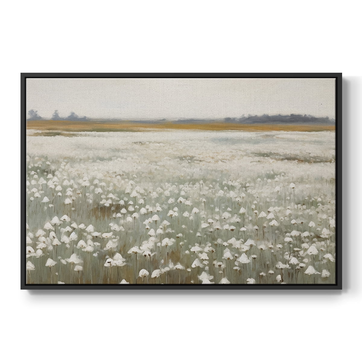 Vintage Landscape-XV By Wexford Home Framed in Black Wood Gallery Wrapped Canvas 25 in. x 37 in.