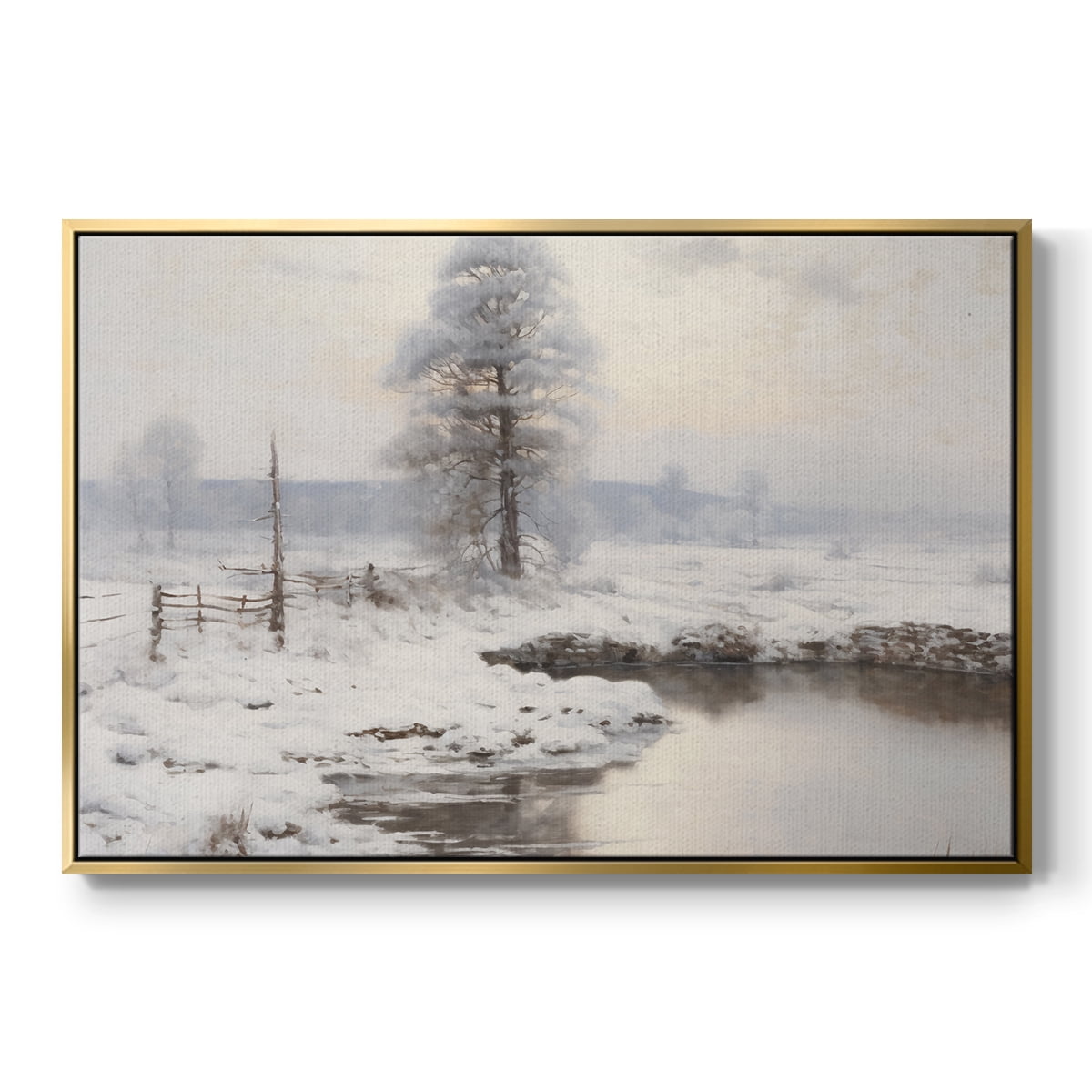 Vintage Landscape-XVI By Wexford Home Framed in Gold Wood Gallery Wrapped Canvas 17 in. x 25 in.