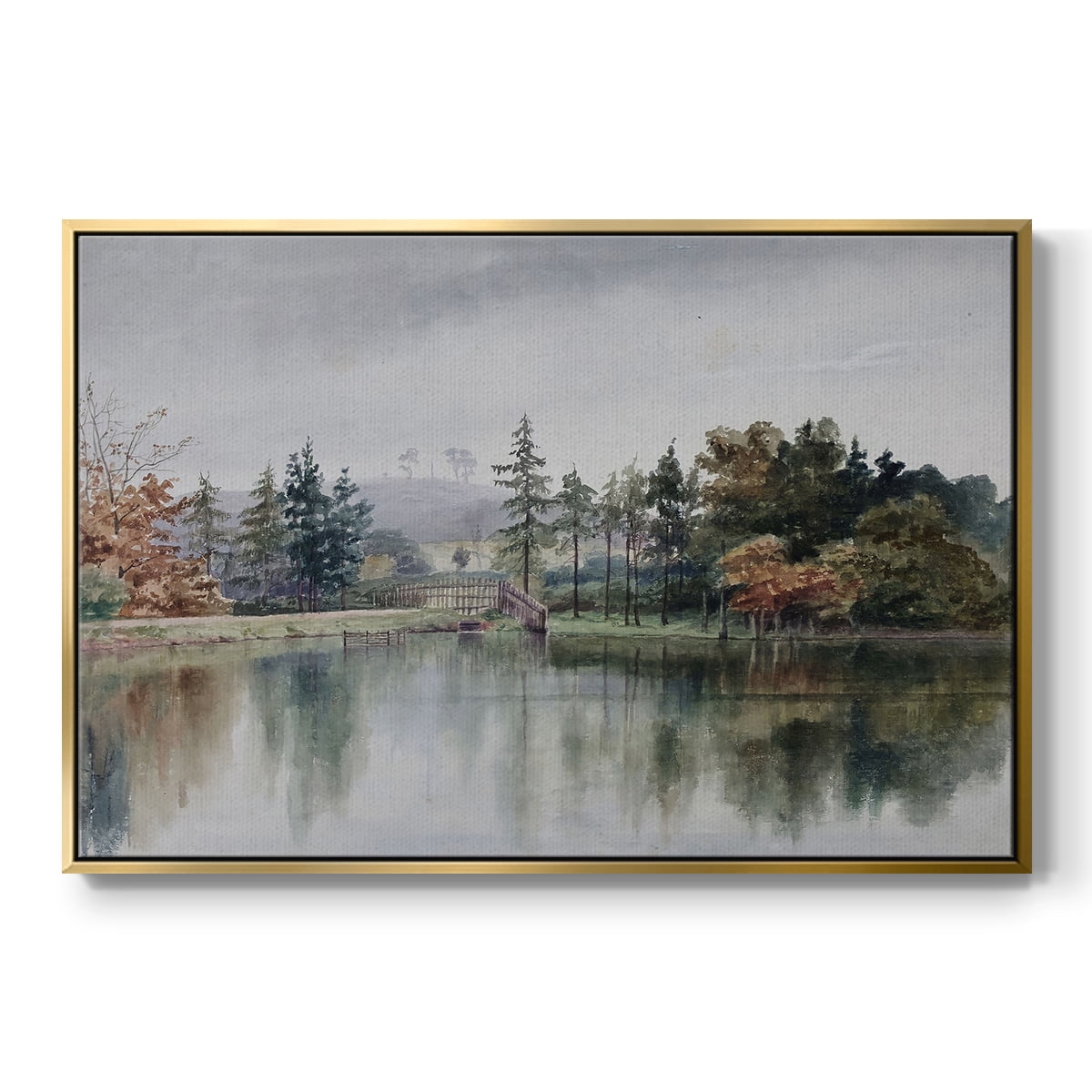 Vintage Landscape-XXI By Wexford Home Framed in Gold Wood Gallery Wrapped Canvas 17 in. x 25 in.