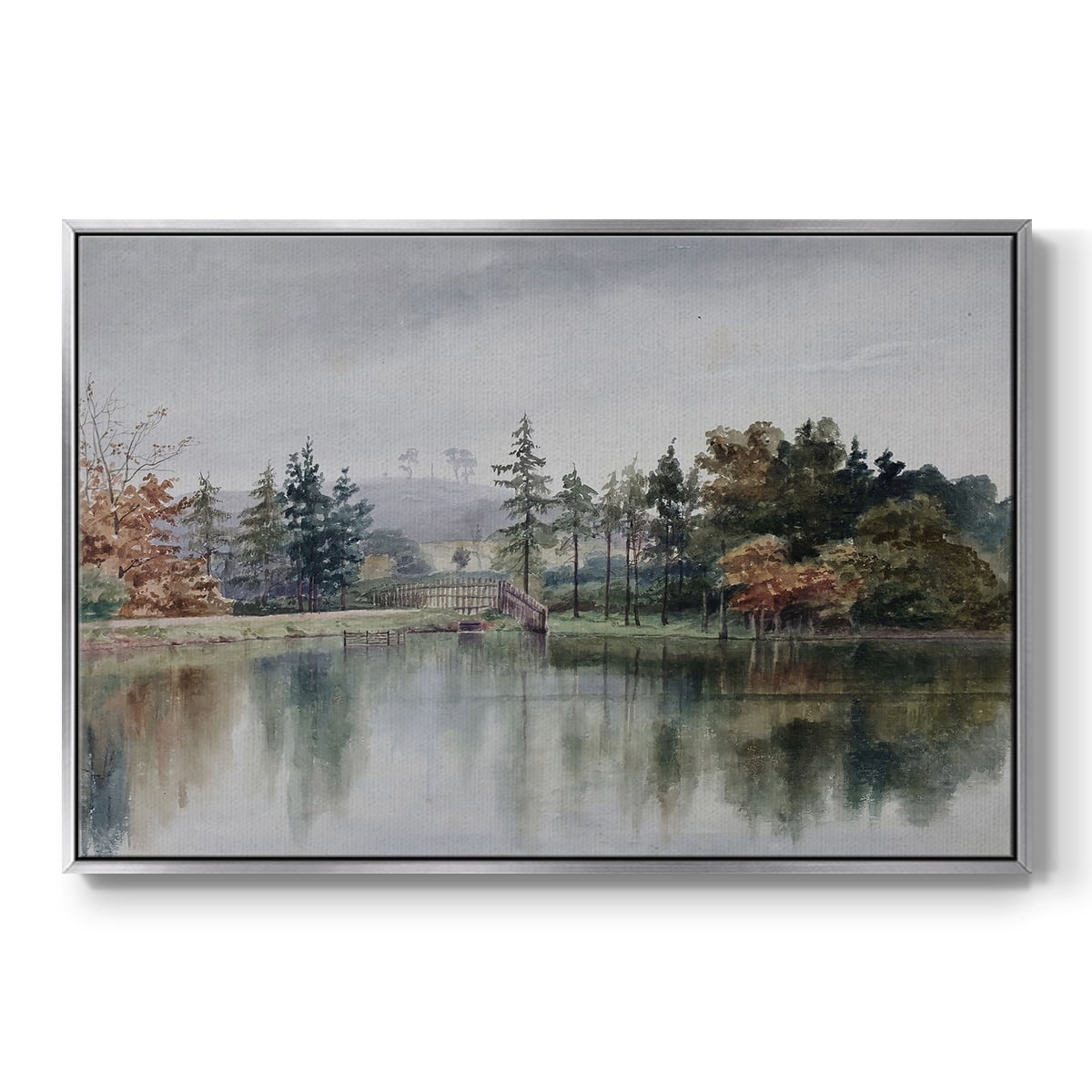Vintage Landscape-XXI By Wexford Home Framed in Silver Wood Gallery Wrapped Canvas 27 in. x 41 in.