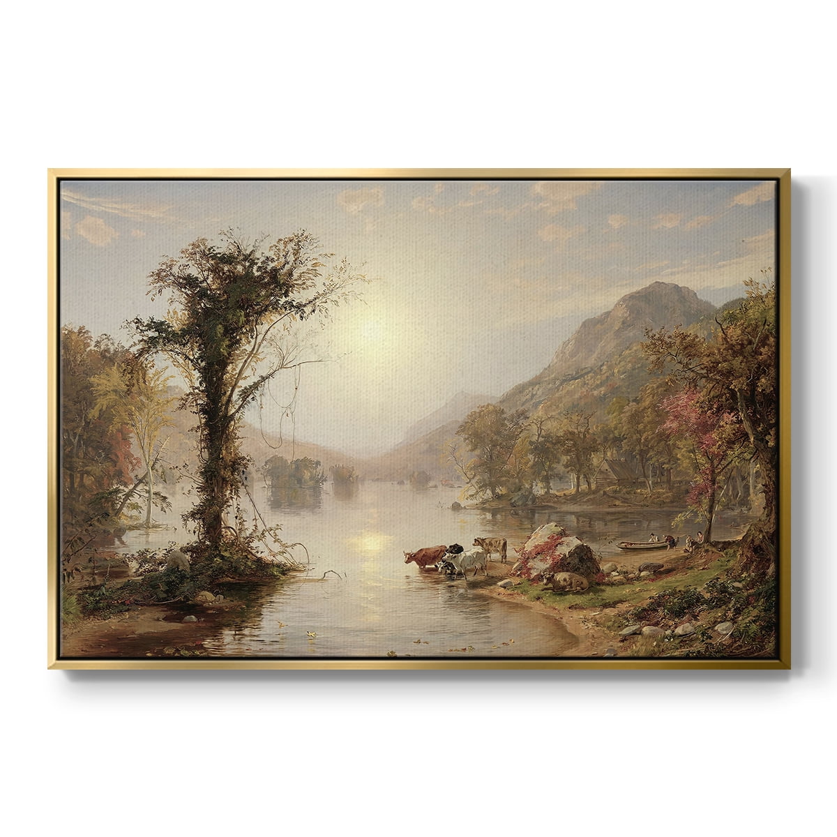 Vintage Landscape-XXII By Wexford Home Framed in Gold Wood Gallery Wrapped Canvas 25 in. x 37 in.