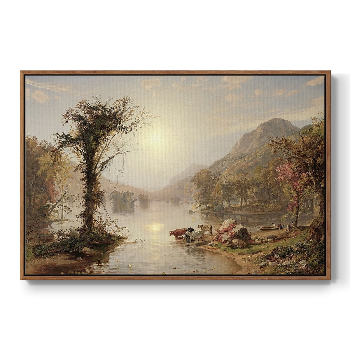 Vintage Landscape-XXII By Wexford Home Framed in Walnut Wood Gallery Wrapped Canvas 17 in. x 25 in.
