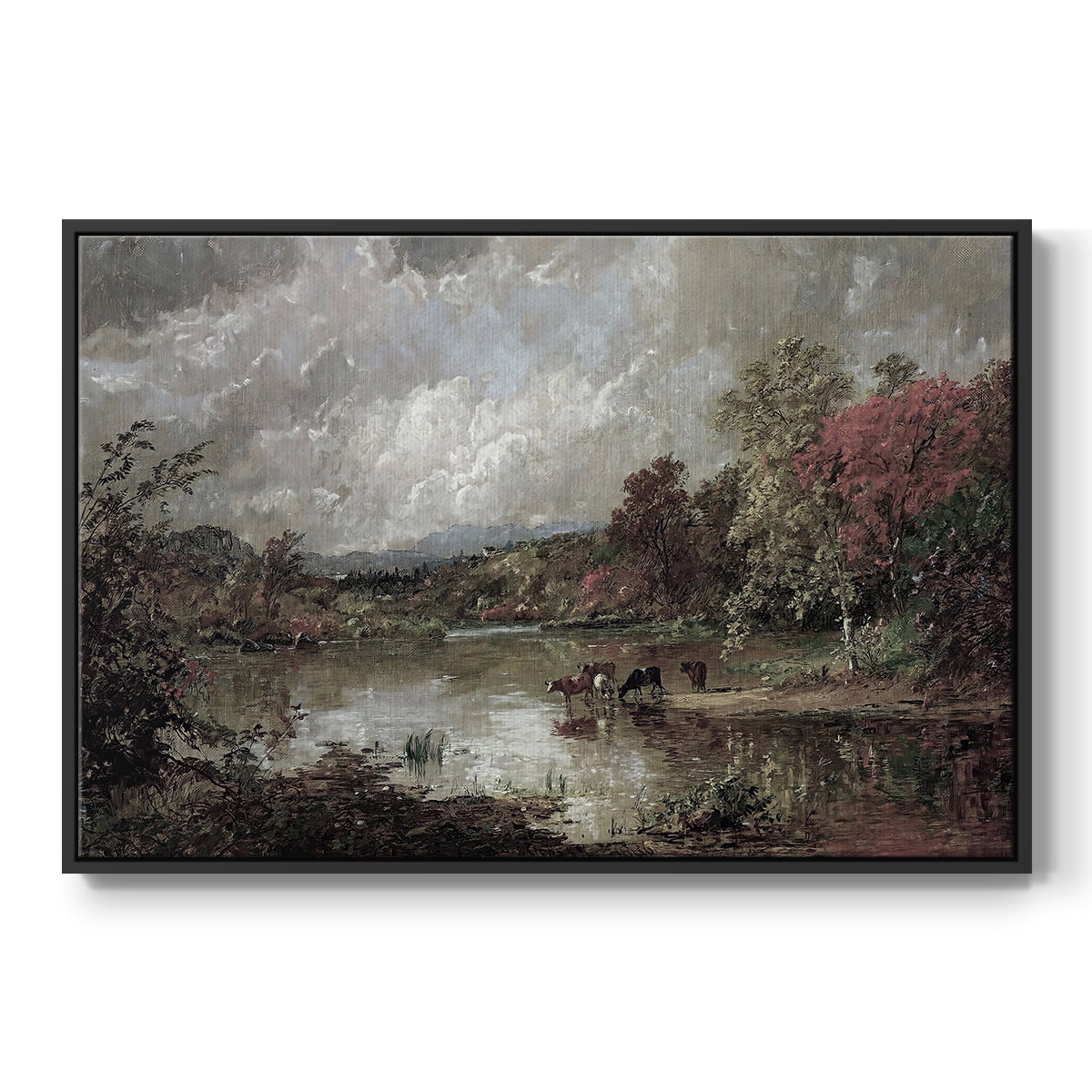 Vintage Landscape-XXIII By Wexford Home Framed in Black Wood Gallery Wrapped Canvas 27 in. x 41 in.