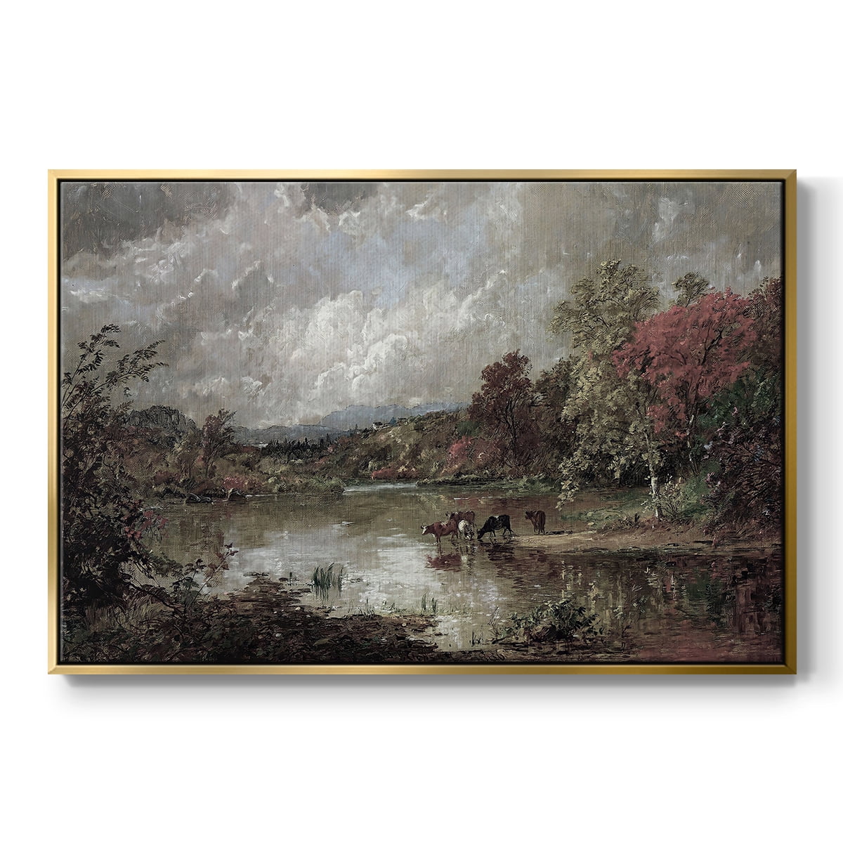 Vintage Landscape-XXIII By Wexford Home Framed in Gold Wood Gallery Wrapped Canvas 27 in. x 41 in.