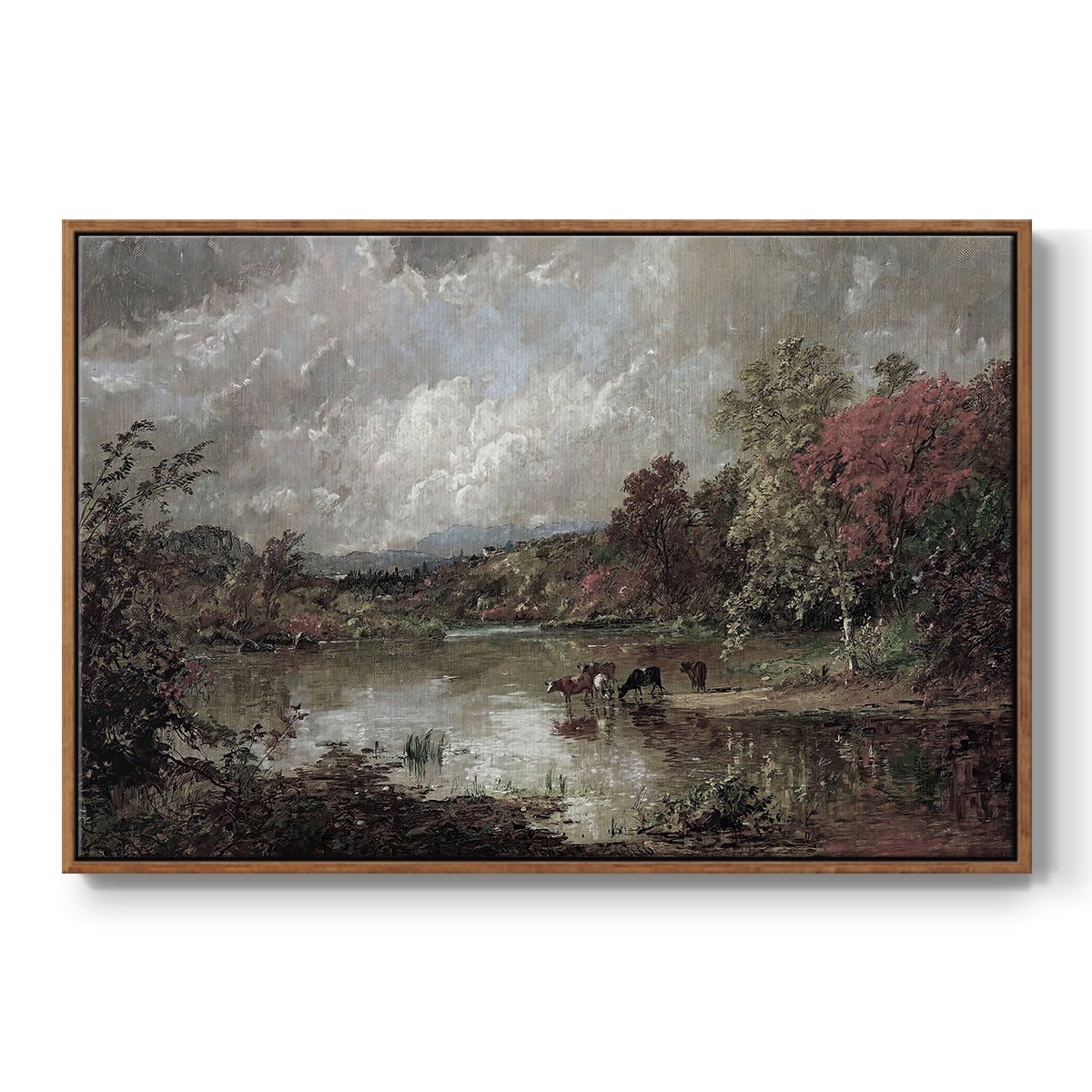 Vintage Landscape-XXIII By Wexford Home Framed in Walnut Wood Gallery Wrapped Canvas 27 in. x 41 in.
