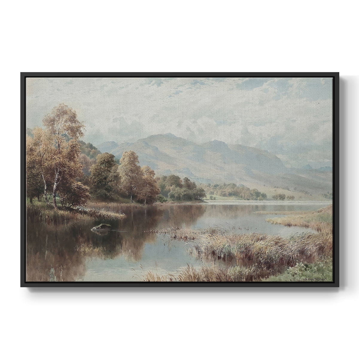 Vintage Landscape-XXIV By Wexford Home Framed in Black Wood Gallery Wrapped Canvas 27 in. x 41 in.