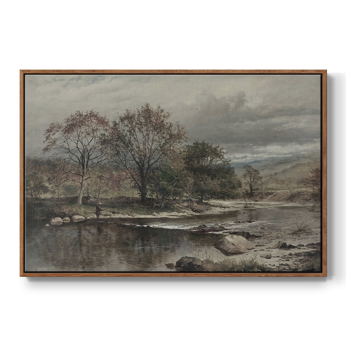Vintage Landscape-XXV By Wexford Home Framed in Walnut Wood Gallery Wrapped Canvas 27 in. x 41 in.