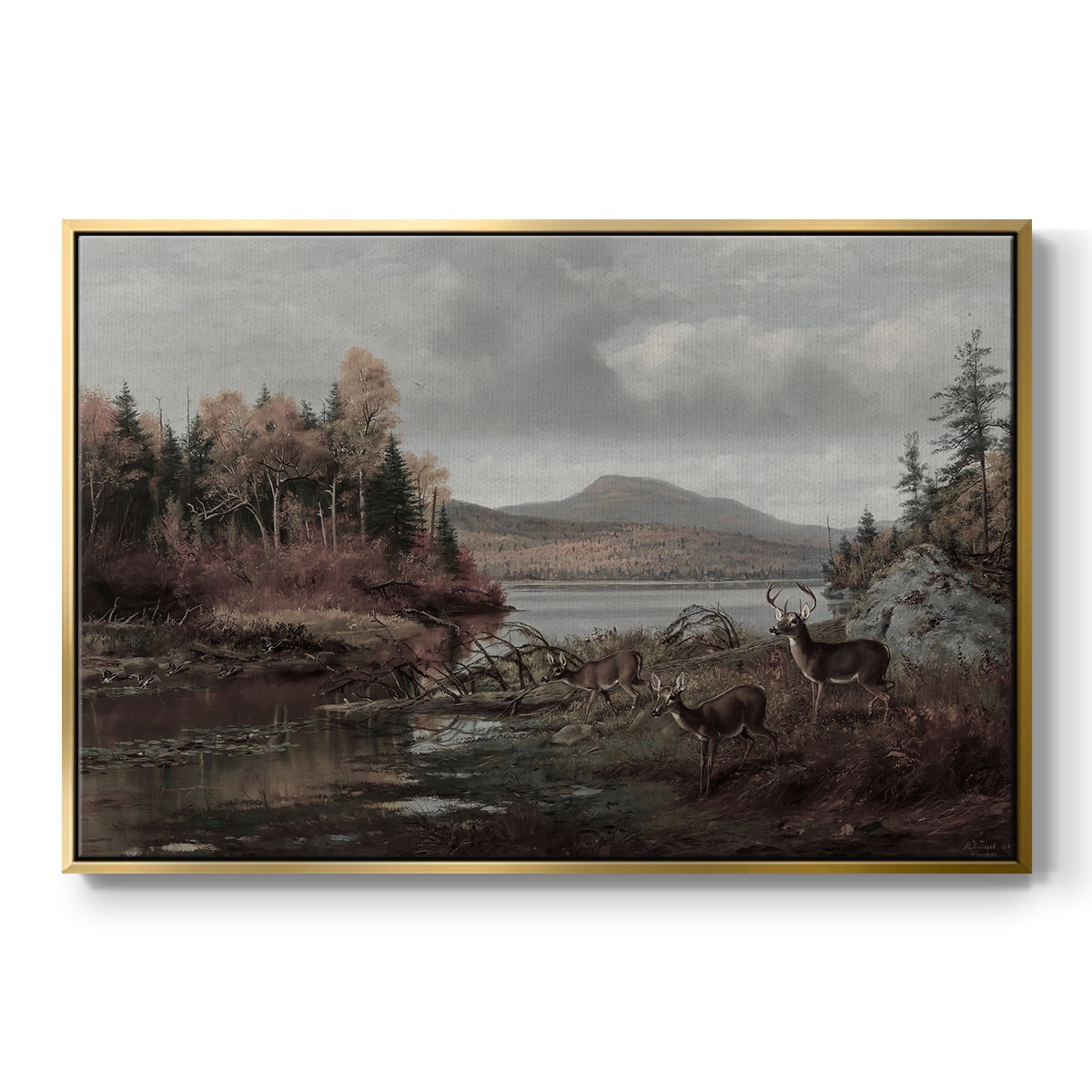 Vintage Landscape-XXVI By Wexford Home Framed in Gold Wood Gallery Wrapped Canvas 17 in. x 25 in.
