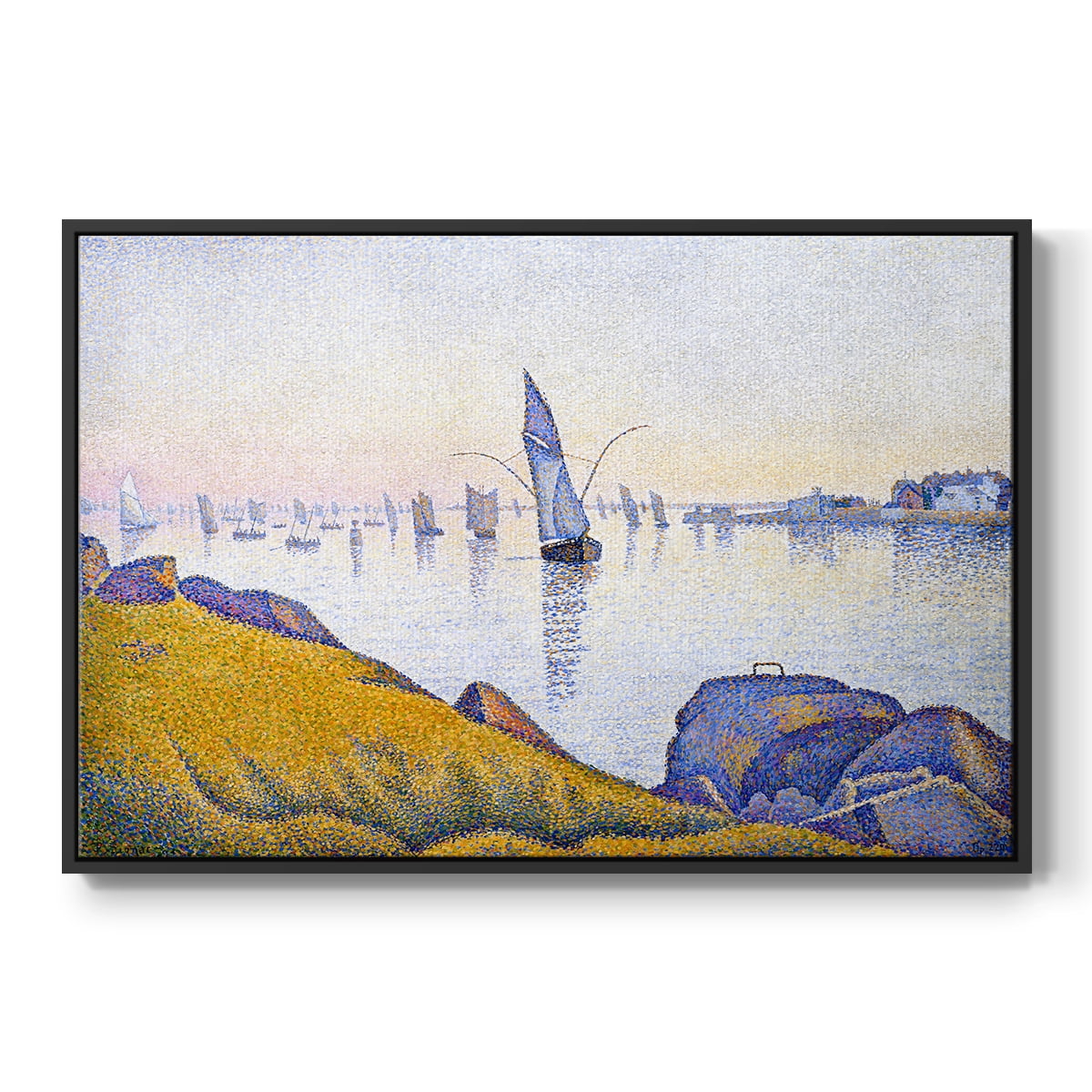 Vintage Landscape-XXXIII By Wexford Home Framed in Black Wood Gallery Wrapped Canvas 17 in. x 25 in.