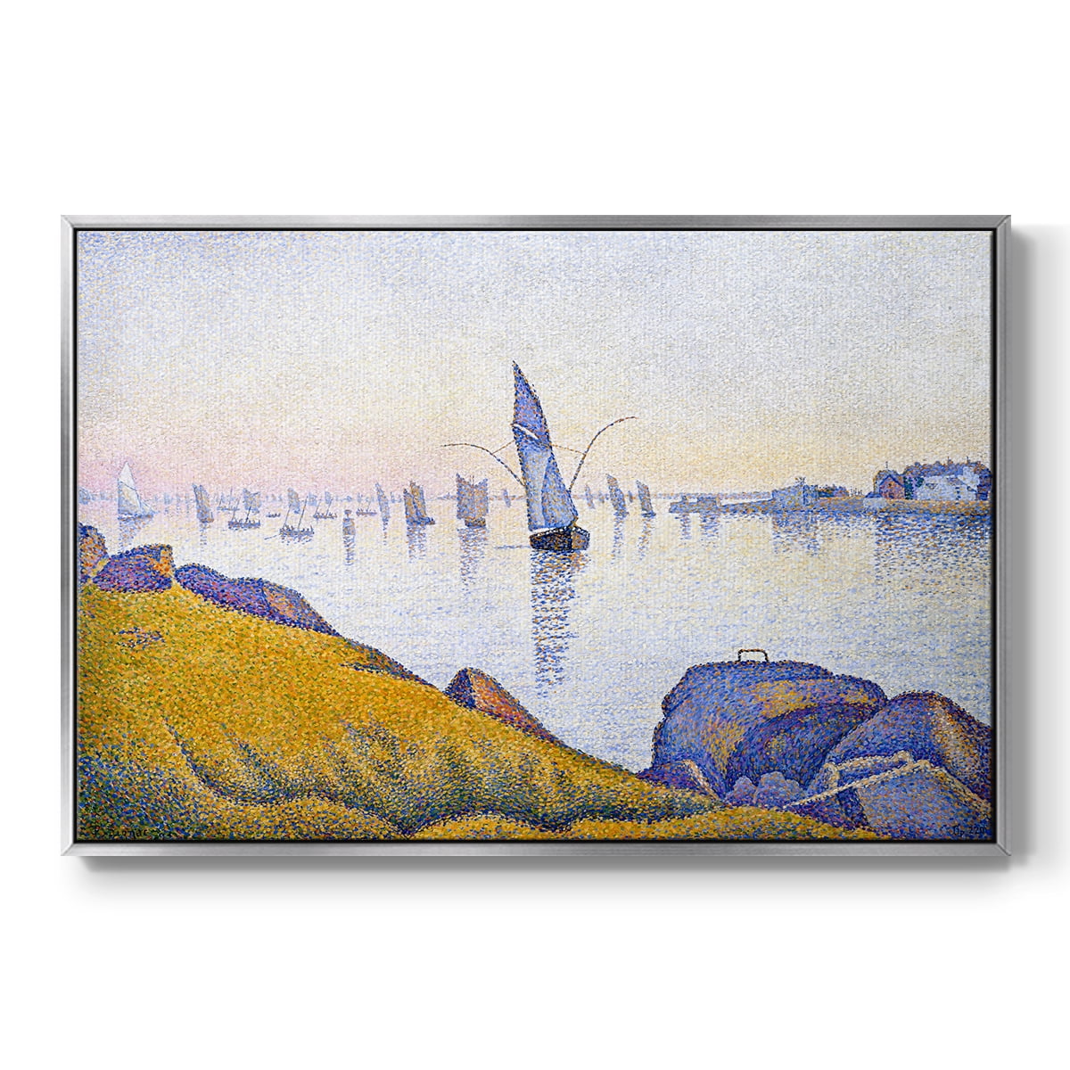 Vintage Landscape-XXXIII By Wexford Home Framed in Silver Wood Gallery Wrapped Canvas 25 in. x 37 in.