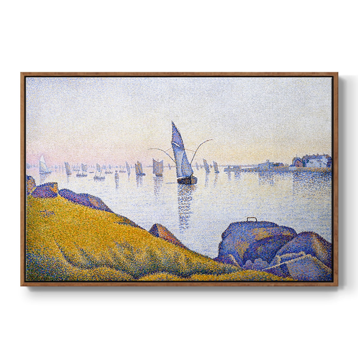 Vintage Landscape-XXXIII By Wexford Home Framed in Walnut Wood Gallery Wrapped Canvas 25 in. x 37 in.