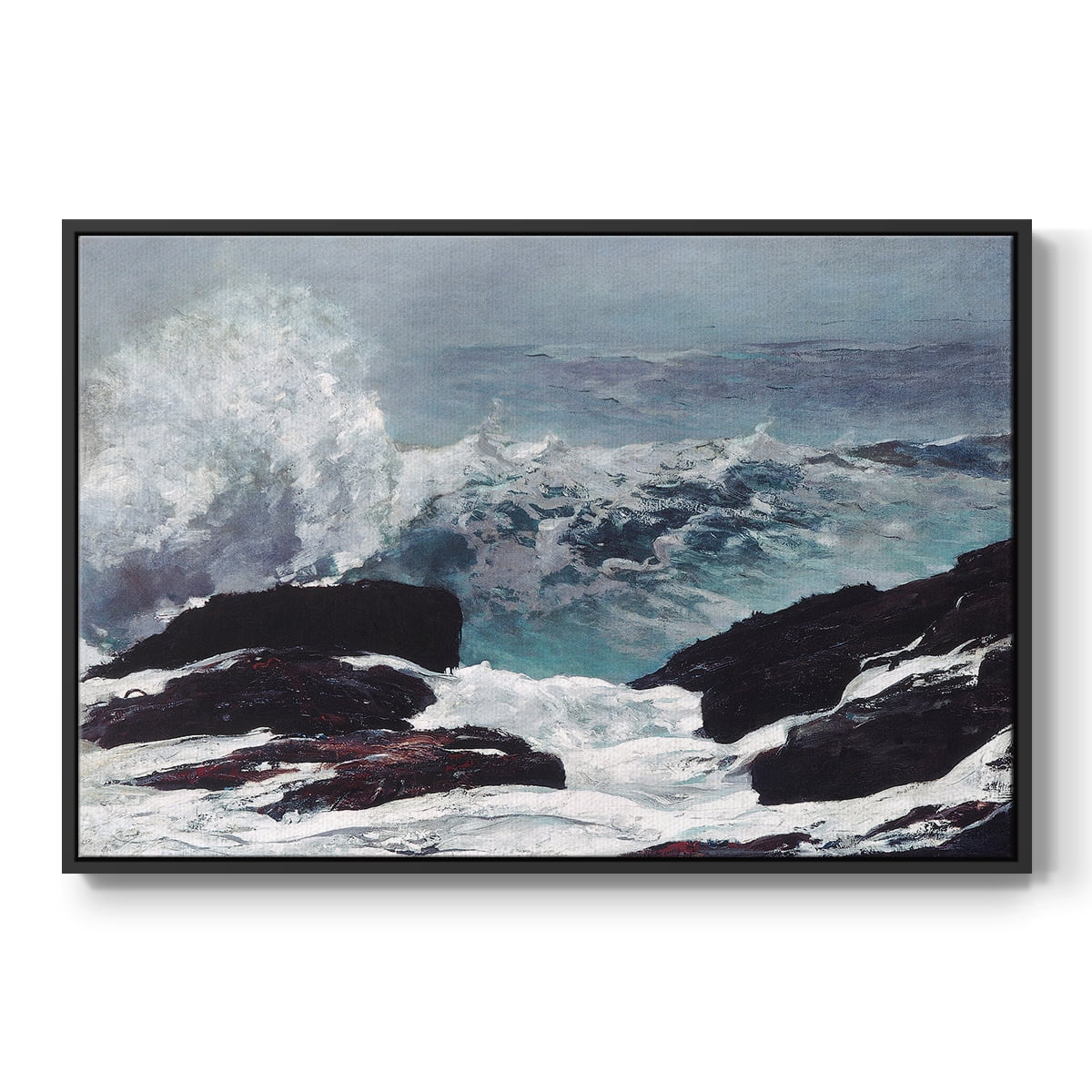 Vintage Landscape-XXXV By Wexford Home Framed in Black Wood Gallery Wrapped Canvas 25 in. x 37 in.