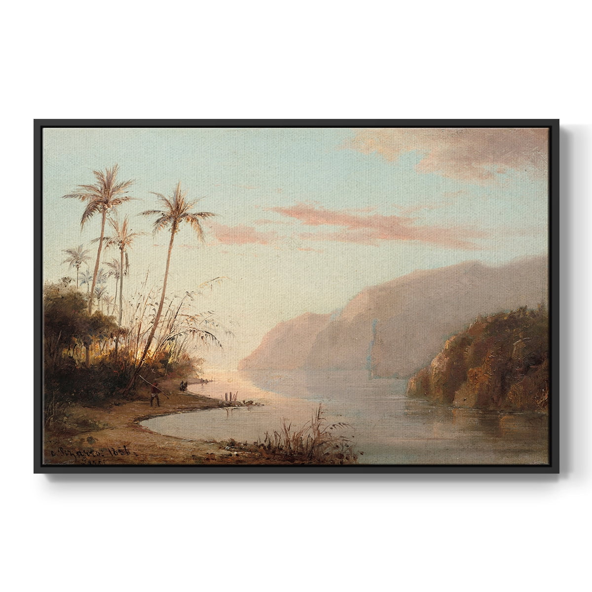 Vintage Landscape-XXXVI By Wexford Home Framed in Black Wood Gallery Wrapped Canvas 25 in. x 37 in.