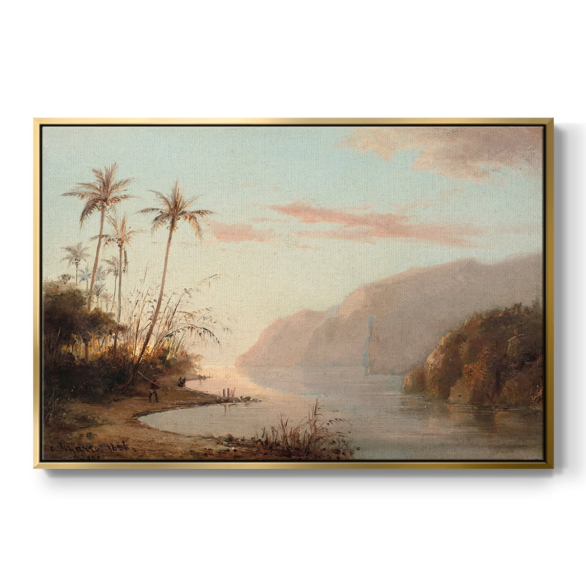 Vintage Landscape-XXXVI By Wexford Home Framed in Gold Wood Gallery Wrapped Canvas 25 in. x 37 in.