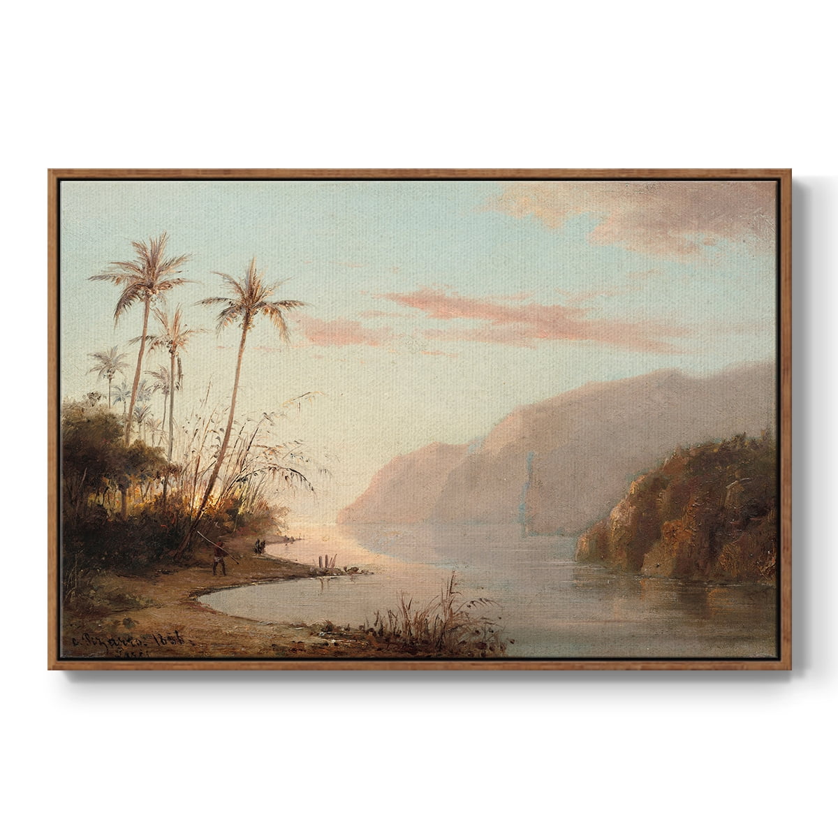 Vintage Landscape-XXXVI By Wexford Home Framed in Walnut Wood Gallery Wrapped Canvas 27 in. x 41 in.