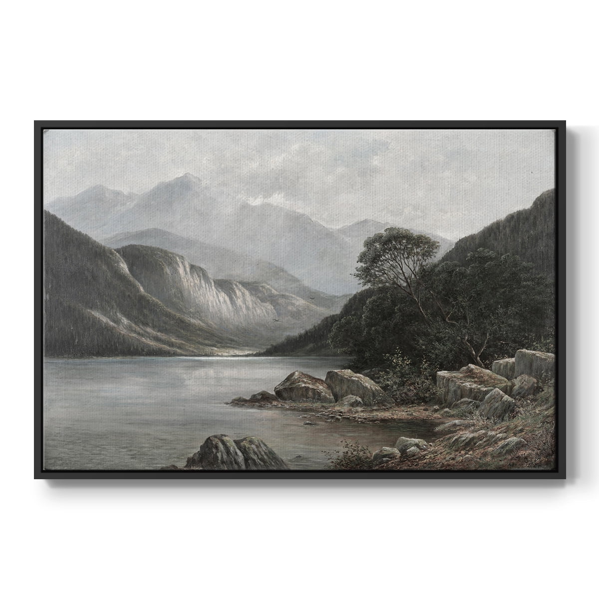 Vintage Landscape-XXXVIII By Wexford Home Framed in Black Wood Gallery Wrapped Canvas 17 in. x 25 in.