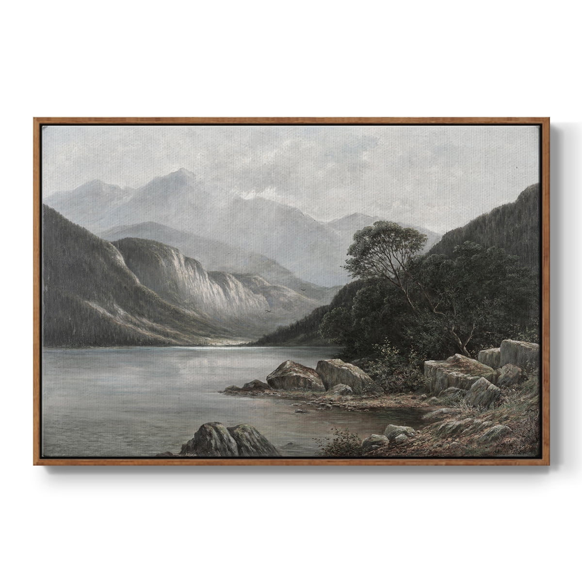 Vintage Landscape-XXXVIII By Wexford Home Framed in Walnut Wood Gallery Wrapped Canvas 25 in. x 37 in.