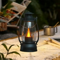 Vintage Lantern Outdoor Indoor, Hanging LED Lamp with Realistic Flickering Flameless Candle Light, Weatherproof for Camping Garden Halloween Christmas