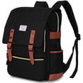 thumbnail image 1 of Vintage Laptop Backpack for Women Men,Travel Backpacks with USB Charging Port Fashion Backpack Fits 15.6Inch Notebook, Black, 1 of 2