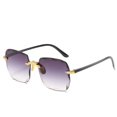 thumbnail image 1 of Vintage Square Sunglasses Large Frame with Trim Universal Fashion AC Lenses and Durable PC Frame Double Gray Flakes, 1 of 3