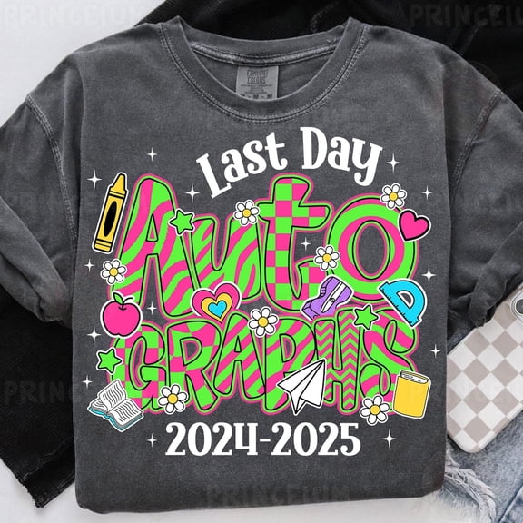 Vintage Last Day Of School Autograph, End Of Year, Colorful Retro Clipart, For Teacher Student Shirts - Perfect Gifts For Everyone