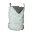 thumbnail image 1 of Vintage Laundry Bag, Lace Pattern Backdrop with Floral Composition Victorian Inspirations Wedding, Basket with Handles Drawstring Closure for Laundromats, 13" x 19", Seafoam and White, by Ambesonne, 1 of 4
