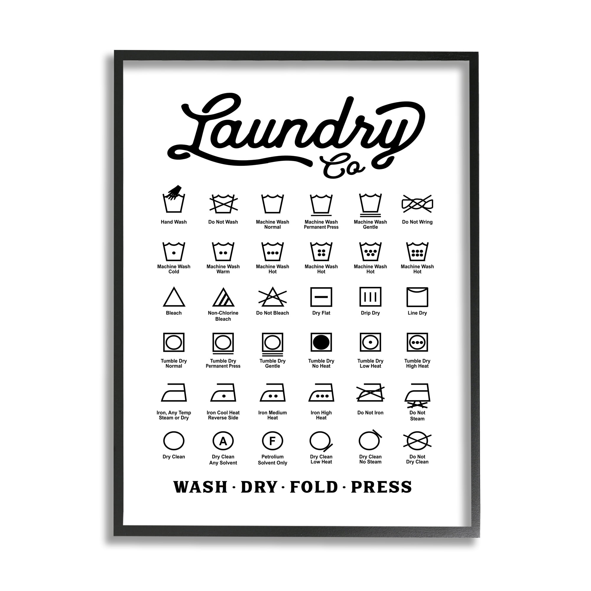 Stupell Industries Vintage Laundry Co Washing Chart Helpful Guide,11 x 14,Designed by Lettered and Lined