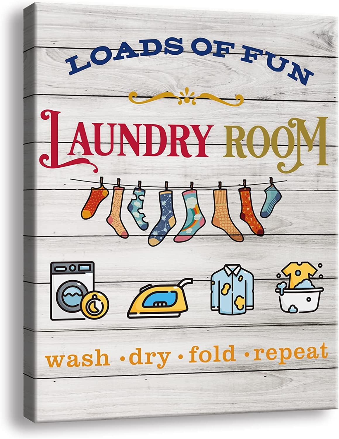 Vintage Laundry Room Sign Canvas Wall Art Rustic Laundry Rules Prints ...