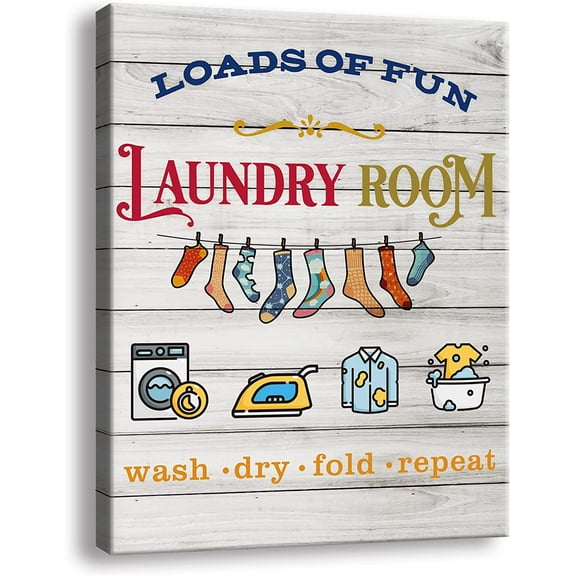 Vintage Laundry Room Sign Canvas Wall Art Rustic Laundry Rules Prints Signs Framed Laundry Schedule Funny Rules Prints Wood Background Bathroom Laundry Room Decor Size12x 15 inch, Laundry room Rules