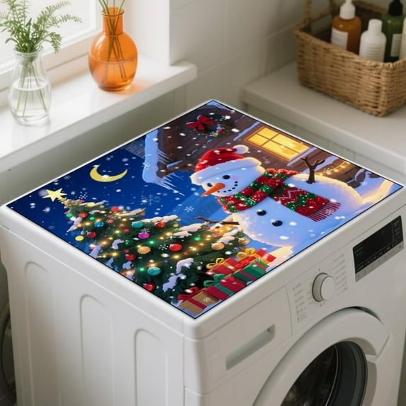 Vintage Laundry Washer Dryer Dust Cover Mat 19.7x23.6inch Retro Flowers Washing Machine Top Protector Pads Non Slip Washing Dryer Dust Top Covers for Laundry Wash Rooms
