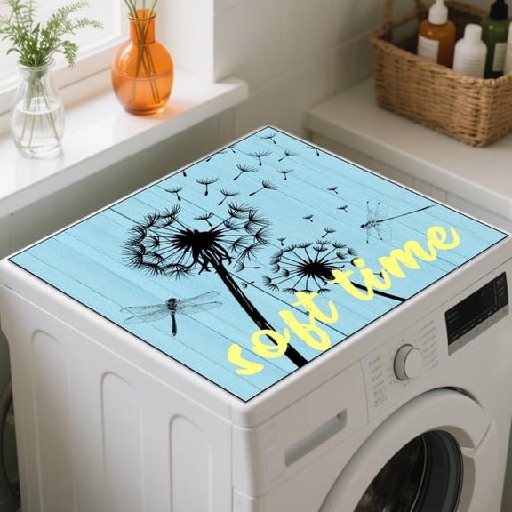 Vintage Laundry Washer Dryer Dust Cover Mat 19.7x23.6inch Retro Flowers Washing Machine Top Protector Pads Non Slip Washing Dryer Dust Top Covers for Laundry Wash Rooms