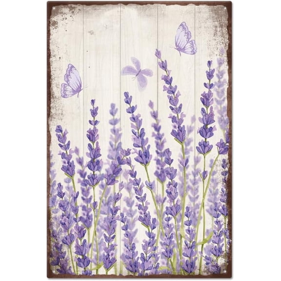 Vintage Lavender Metal Tin Sign for DIY Garage Personalized Signs Garden Cave Signs Art Plaque Poster Wall Decor for DIY Home Kitchen Bar Club Coffee Shop Orchard Decoration 812inch