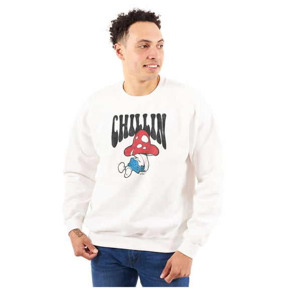 Vintage Lazy Smurf Chillin Mushroom Sweatshirt for Men or Women Brisco Brands X