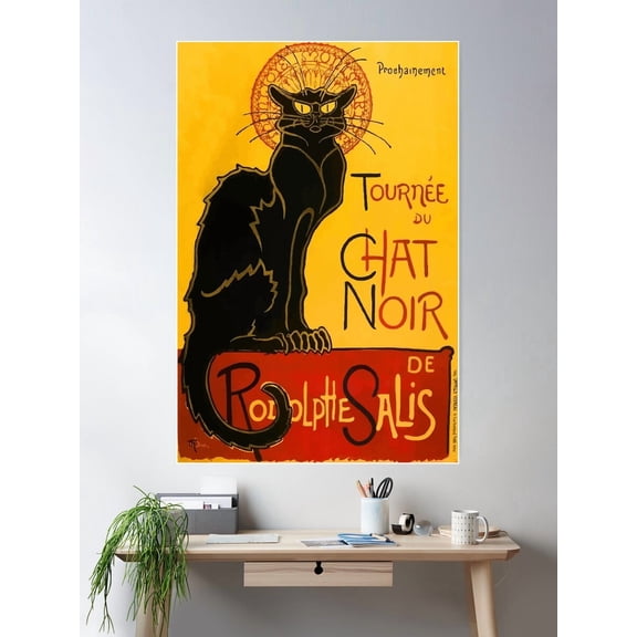 Vintage Le Chat Noir Poster Wall Art, Modern Wall Decor For Living Room Bedroom, 12x18 UNFRAMED