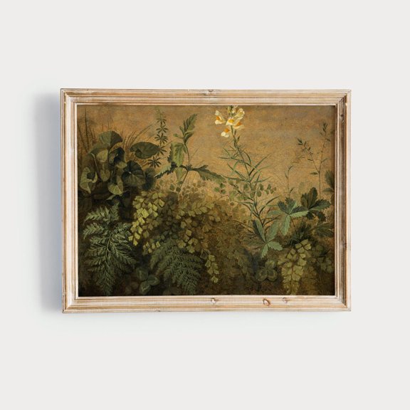 Vintage Leafy Floral Artwork, Still Life Print, Unframed Paper Poster 8x10in