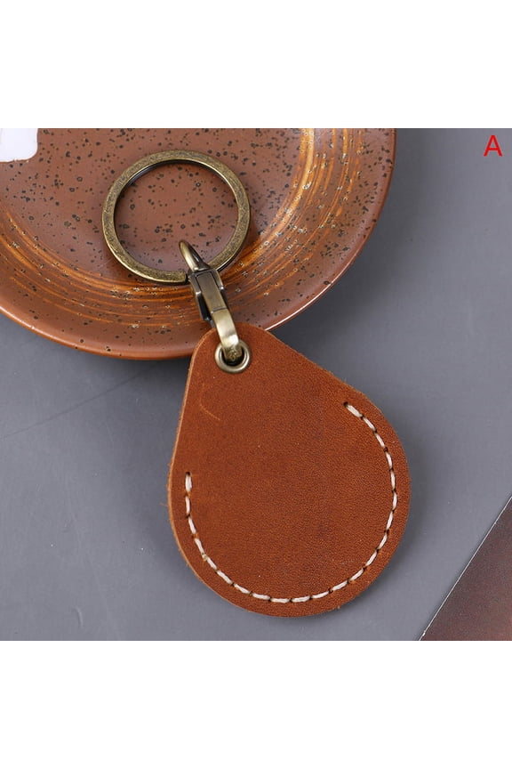 Vintage Leather Access Card Holder Keychain Community Cards Protective Key Case