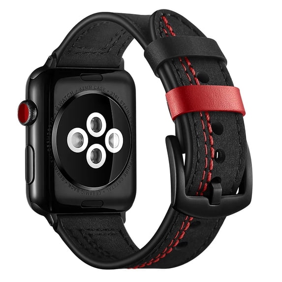 Vintage Leather Band for Apple Watch Series 10 9 8 7 SE Ultra 2 49mm 46mm 42mm 45mm 40mm 44mm Strap Watchband for iWAtch Accessories (Black,Series 10 46mm)