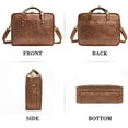 thumbnail image 1 of Vintage Leather Briefcase for Men, 15.6 Inch Laptop Bag with Multi-Functional Compartments, Water Resistant Travel Messenger Bag, 1 of 6