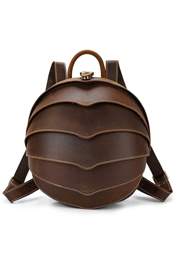 Vintage Leather Creative Backpack Personality Beetle,Black