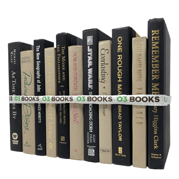 Vintage Leather Decorative Books Black and Tan