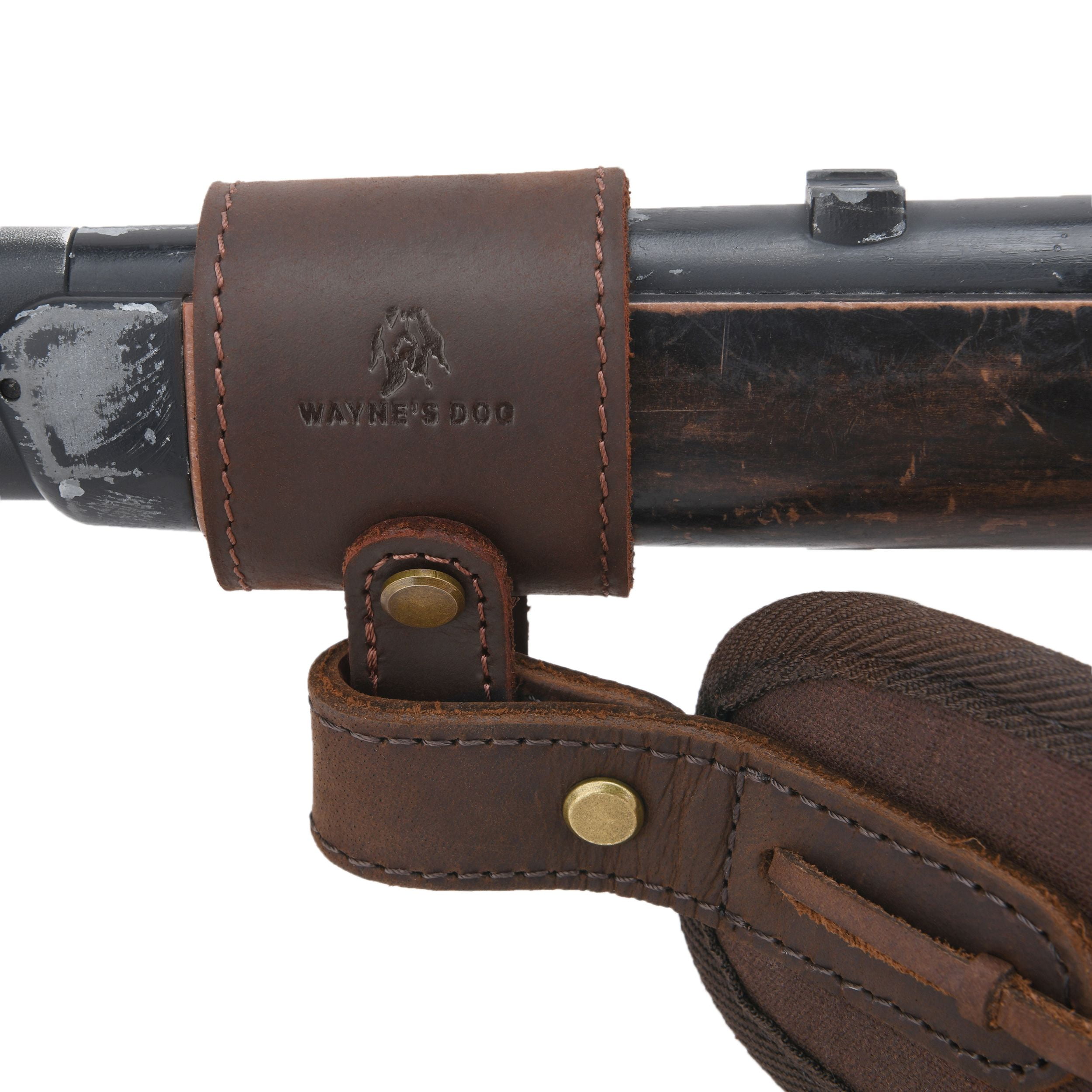 Vintage Leather Gun Sling Barrel Mount Holster for Not Drilling Wood of Your Gun