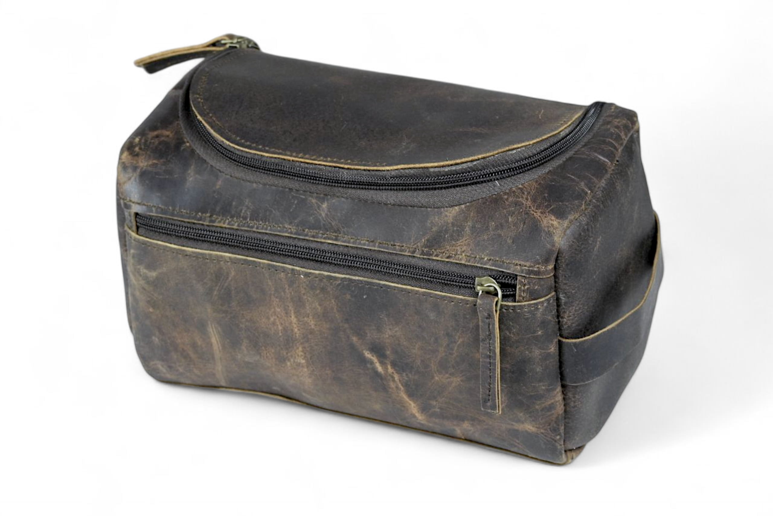 Personalized Hand Crafted Leather Toiletry Bag for Men, Shaving Bag, Travel Pouch, Engraved Monogrammed Leather Dopp Kit, Gift for Men,Boyfriend,Birthday, Travel Size Toiletries size (10" x 5" x 4.5"