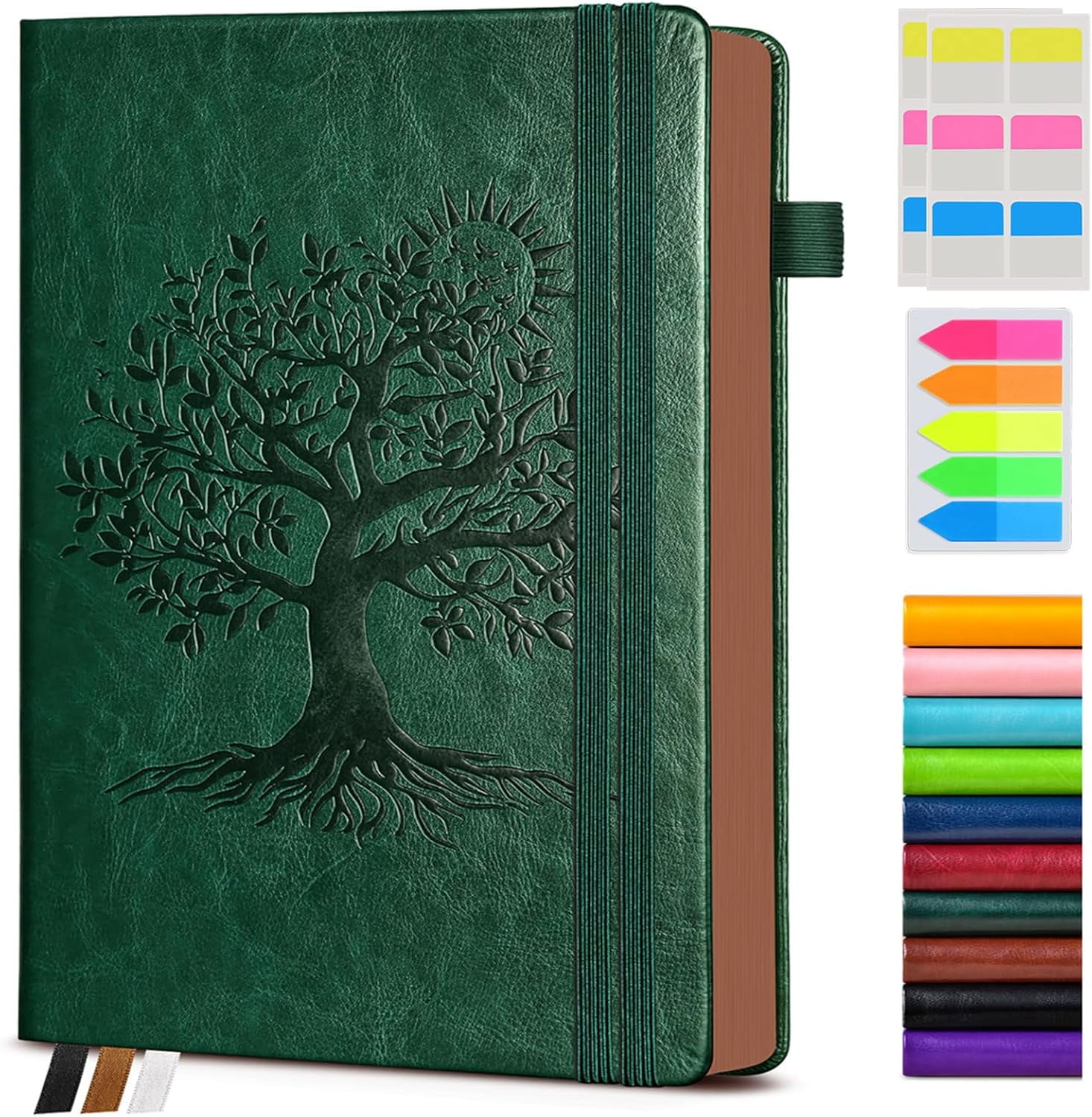 Vintage Leather Journal - 300 Page Lined Notebook with Numbered Pages,A5 for Women Men,Travel Diary,Daily Writing, Note Taking, School & Work (5.8" x 8.3")