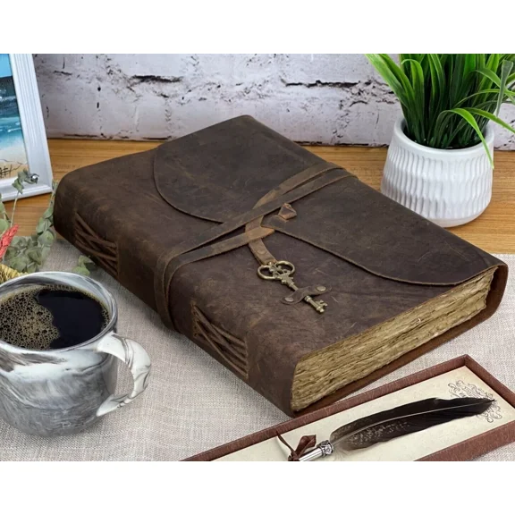 Vintage Leather Journal Witch craft Leather Book of Shadows New pentagaram