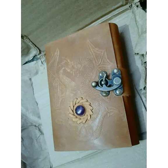 Vintage Leather Journal grimoire Celtic Witch Stone Leather Book of Shadows New