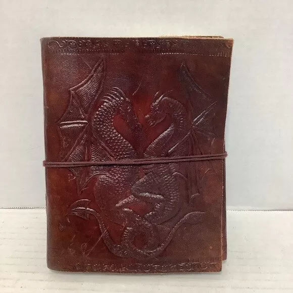 Vintage Leather Journal grimoire Celtic Witch Stone Leather Book of Shadows New
