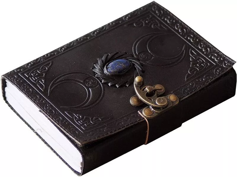 Vintage Leather Journal with Spell Eye Journal Hocus Pocus Book of Shadows