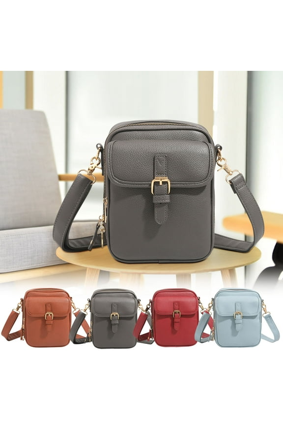 Vintage Leather Mini Messenger Bag | Double Compartment Crossbody Purse | Large Capacity with 10 Card Slots | Adjustable Shoulder Strap | Security Zipper | Unisex Travel Handbag